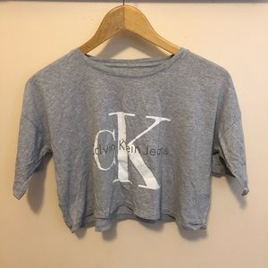 Calvin Klein jeans gray crop top